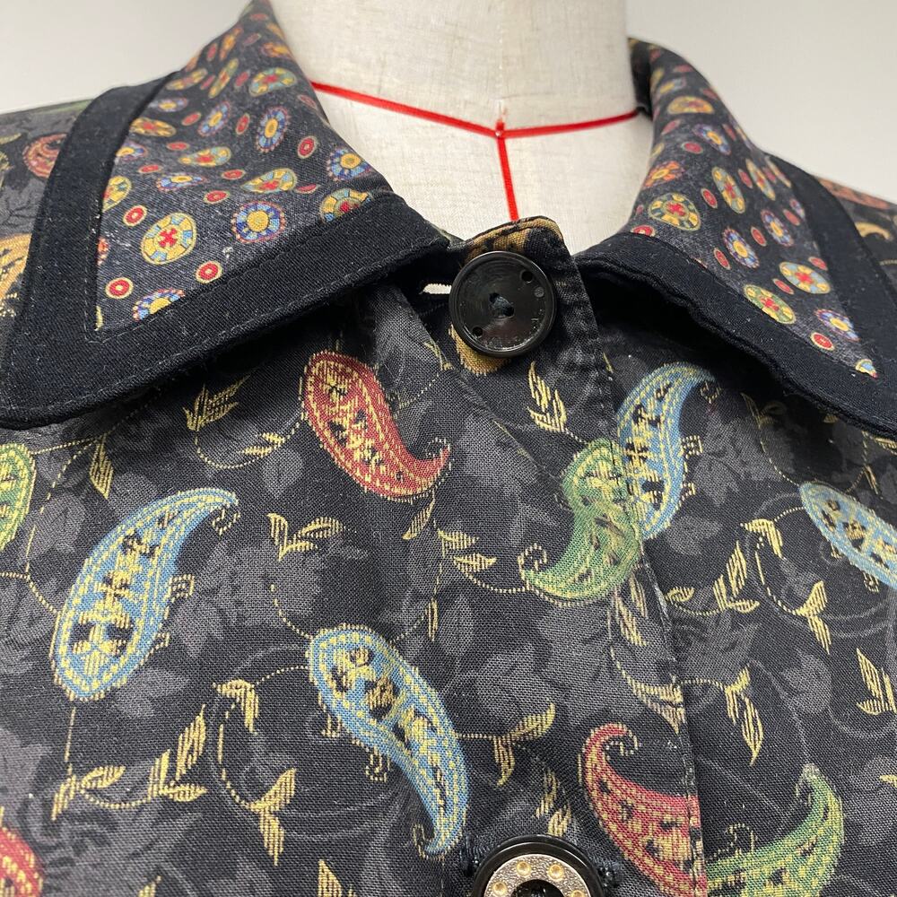 Vintage Howard Wolf Womens Size 18 Paisley Printed Button Up Blazer Jacket - Picture 2 of 7
